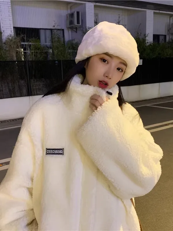 

Женская утепленная куртка из овечьего вельвета, новинка ранней весны 2026, теплый хлопковый топ в корейском стиле, свободный крой, зимнее пальто