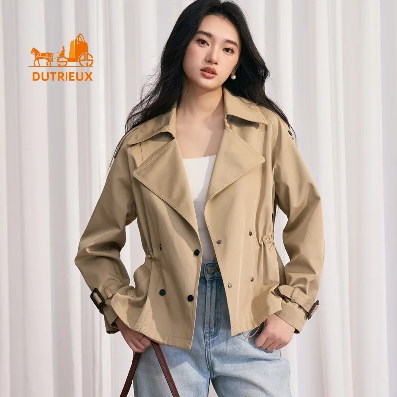 2026 New Spring and Autumn Women's Short Comfortable Trench Coat, Casual and Versatile Jacket for Women