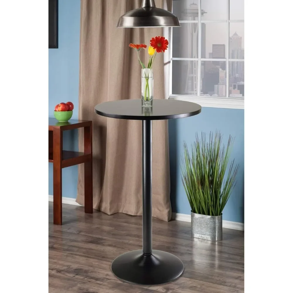 

Bar Table Round Black MDF Top with Black Legs & Base - 23.7" Top, 39.76" Height, 1 Pack