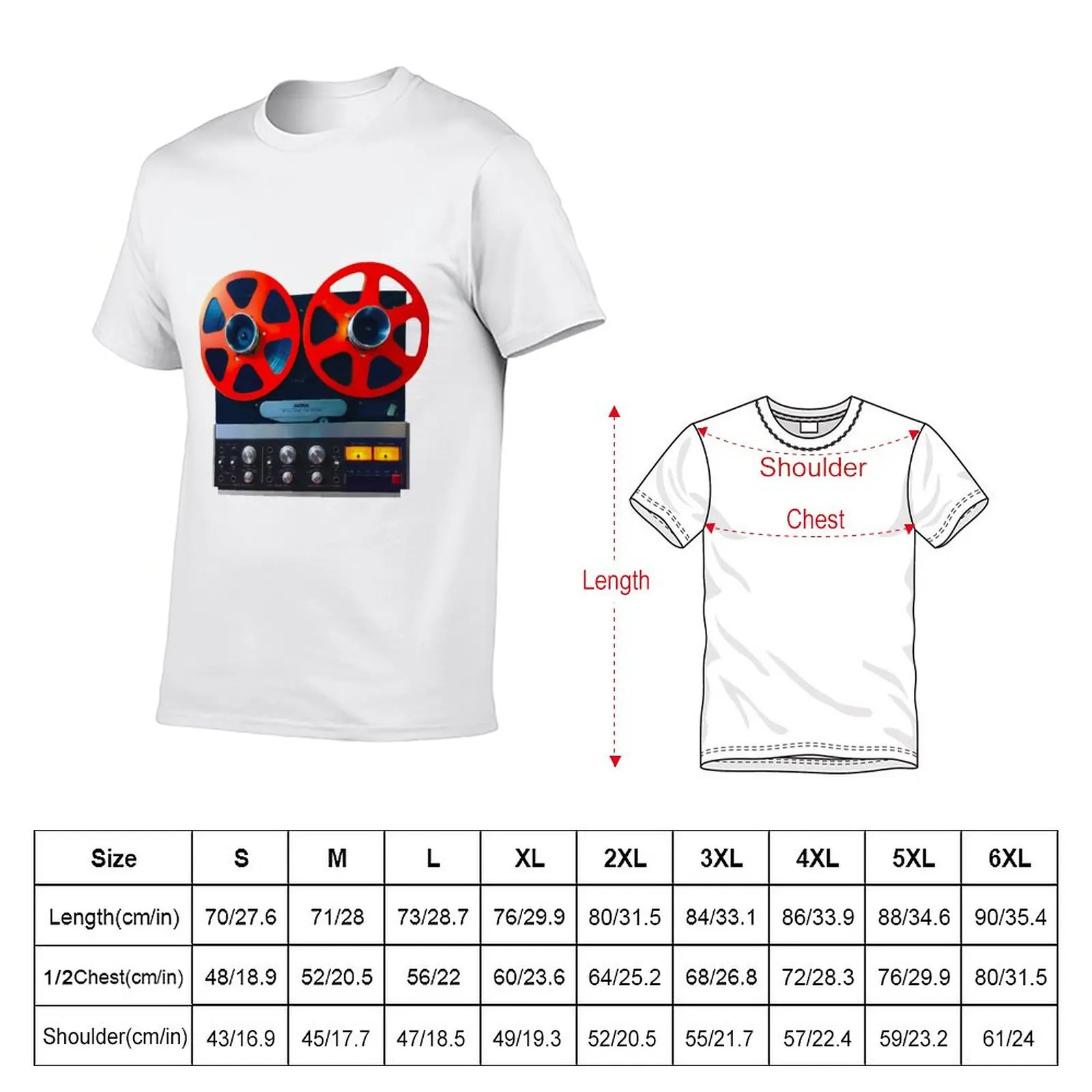 Vintage reel to reel tape recorder T-Shirt vintage clothes anime clothes designer t shirt men