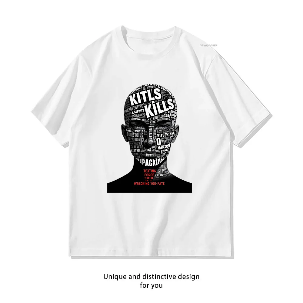 Texting Kills Typography T-Shirt Design  Casual Cotton Short Sleeve Tee for Men Women