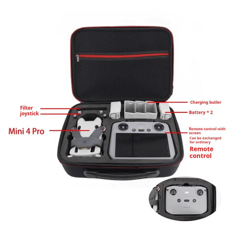 Portable Carrying Case for DJI Mini 4 Pro Accessories Travel Bag for DJI Mini 4 Pro Combo(DJI RC 2 Controller)Drone Shoulder Bag