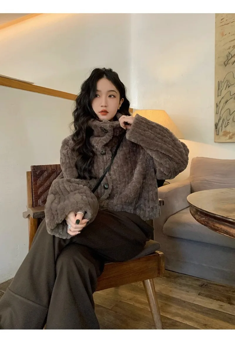 Winter Warm thickening Coats Women Fashion Streetwear Korean Padded Cotton Outerwear Woman Stand Collar Cropped Jacket Female