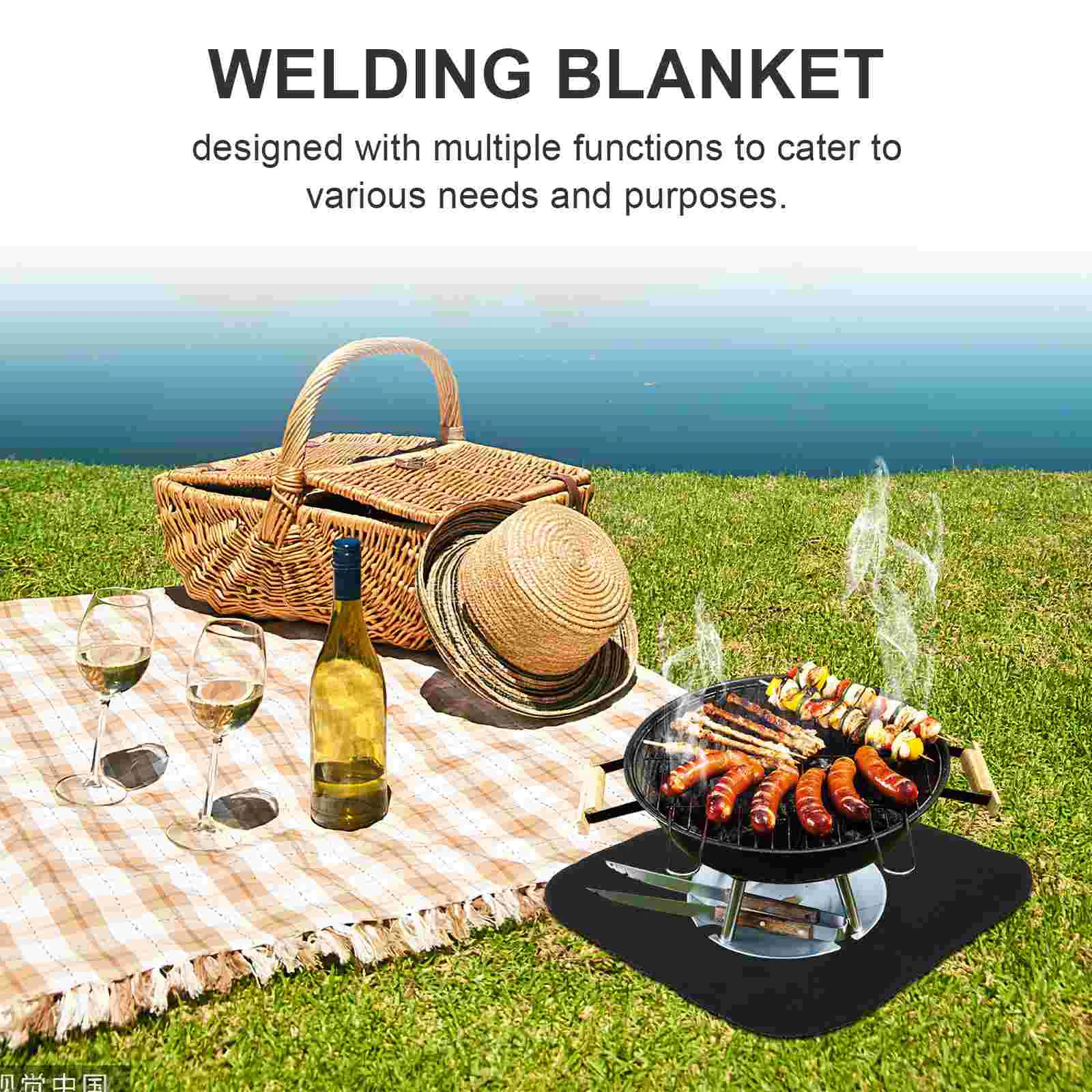 Fireproof Welding Blanket 30x30cm High Temp Resistant Carbon Fiber BBQ Pad for Outdoor Fire Mat Soldering