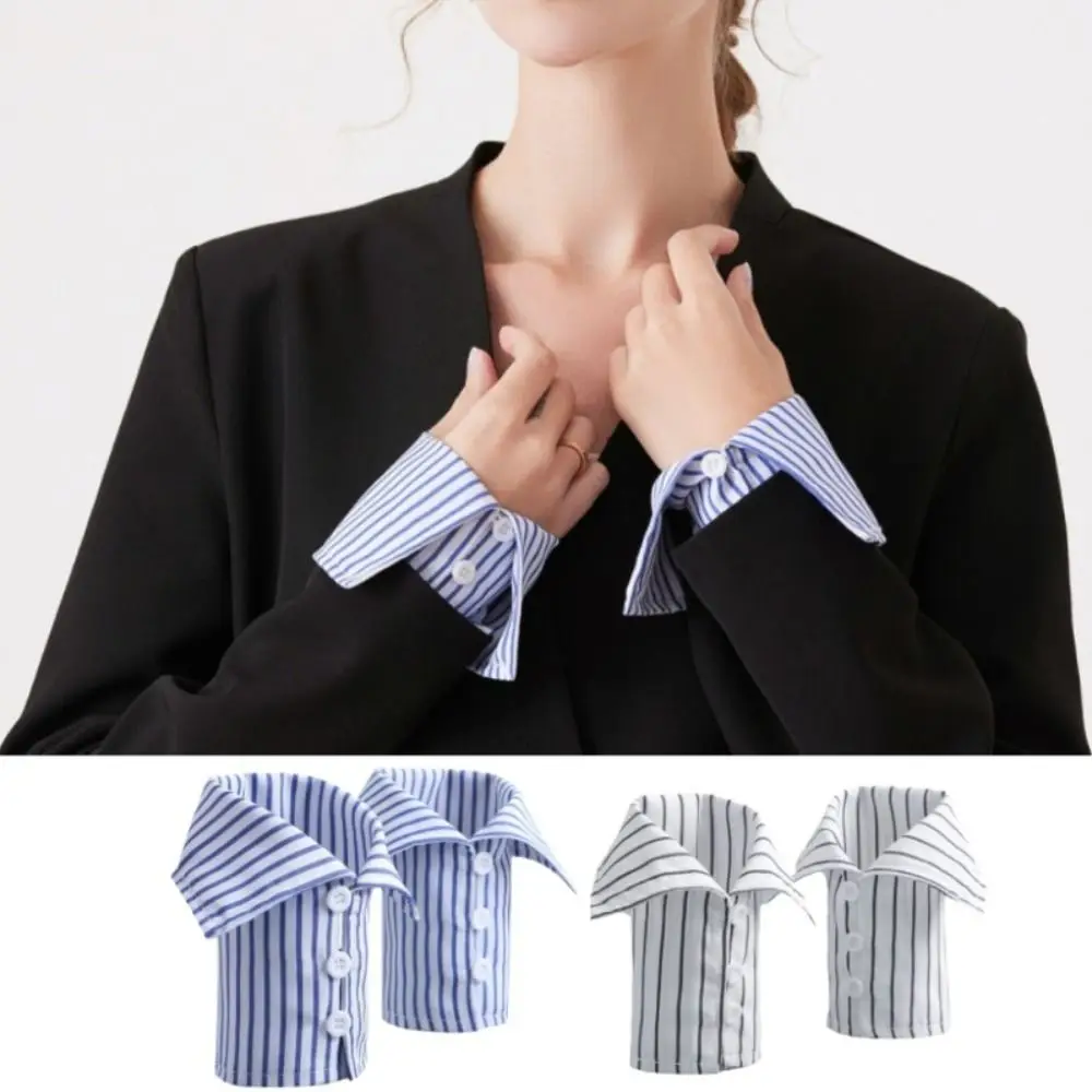 

Striped Detachable Sleeves Sweater Clothing Arm Decor Fake Hand Sleeves Cuff Extension Shirt Fake Cuffs Women