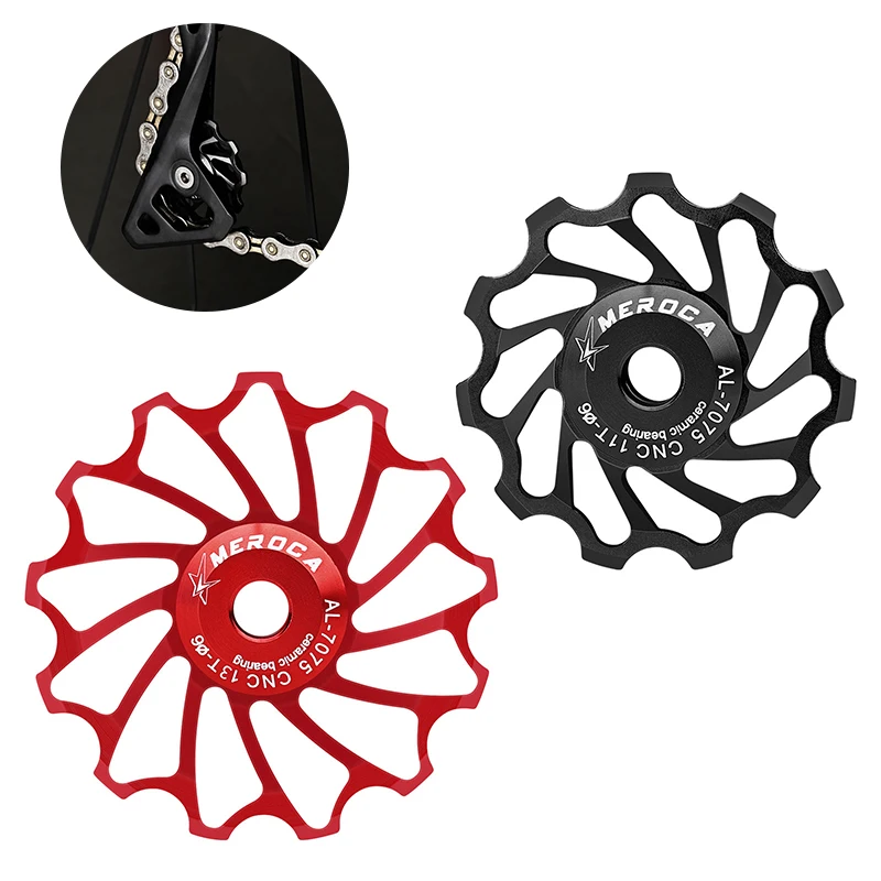 

Керамический подшипник для ролика заднего переключателя 11T/13T, направляющий ролик для MTB и шоссейных велосипедов, легкие ролики для переключения передач