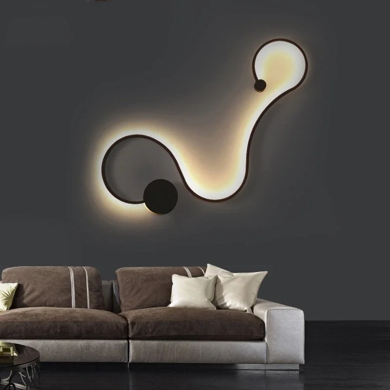 

Modern LED Wall Lamps for Bedroom Living Room Balcony Home Decor Ceiling Light White/Black Luminaria Iron Body Sconce Fixtures