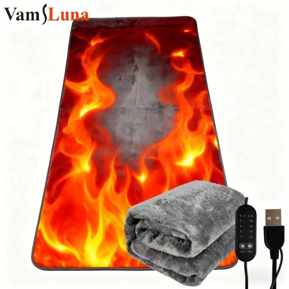 USB بطانية التدفئة الكهربائية الدافئة سخان قطيفة قابل للتعديل درجة الحرارة توقيت منصات التدفئة للاستخدام الشتوي غرفة المكتب المنزلي