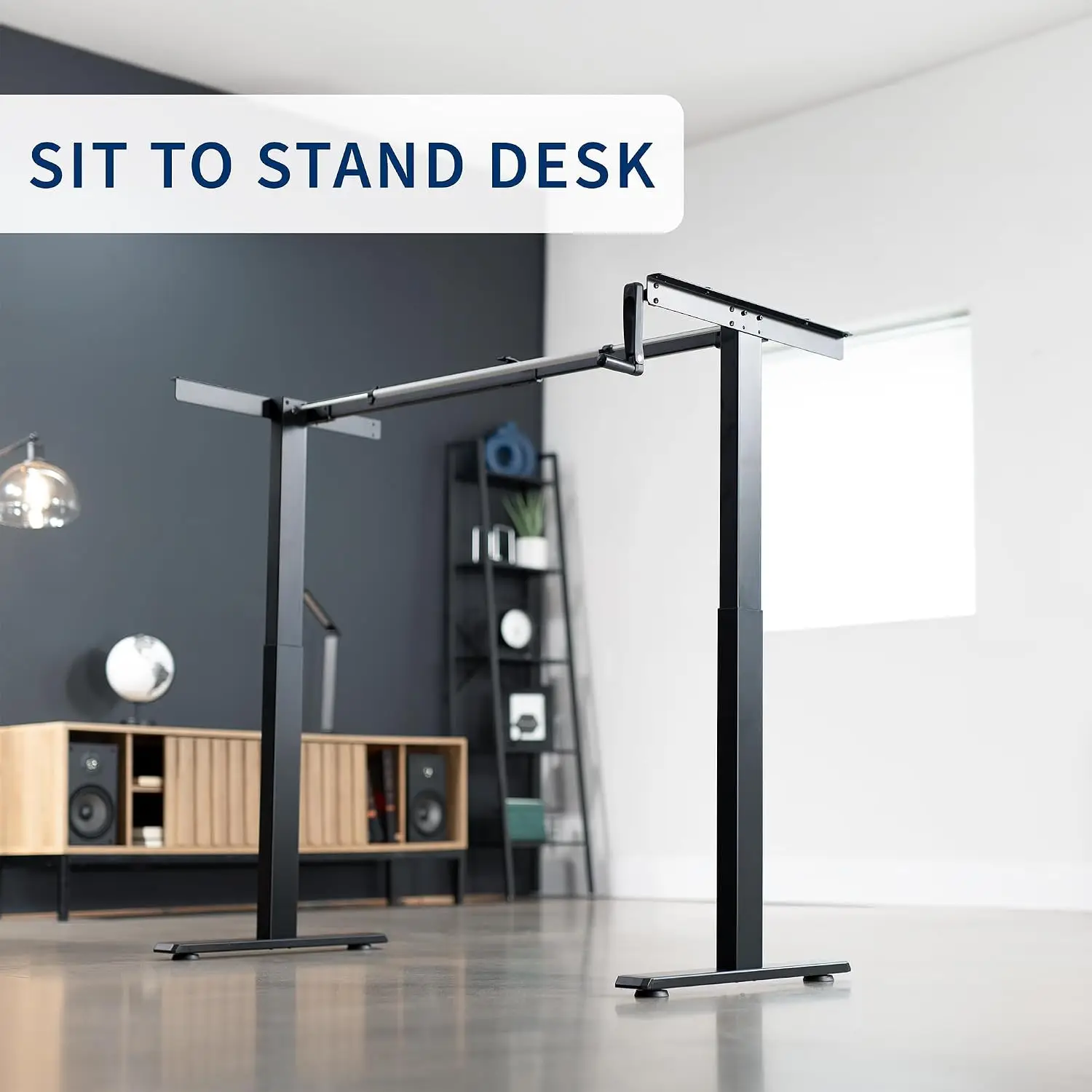 Height Adjustable Manual Standing Desk Frame with Hand Crank, Customized