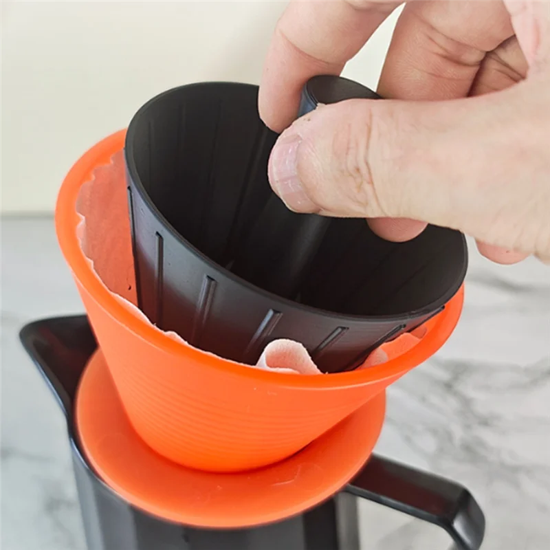 ABVI-コーンデザインコーヒーフィルターカップ再利用可能な手淹れコーヒードリッパーストレーナーポアオーバーコーヒードリッパー