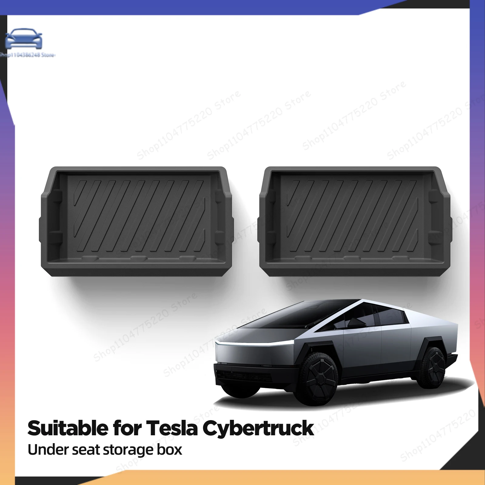 

Front Seat Lower Case Under Seat Storage Box Car Accessories Drawer Type Organizer Tidying For Tesla Cybertruck 2024 2025