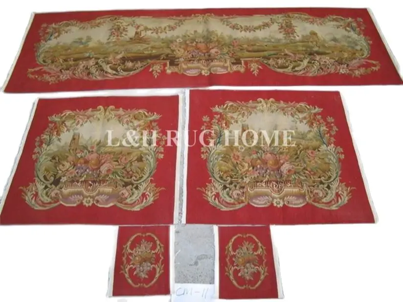 

Free Shipping French Aubusson hand woven Silk sofa and chair cover set 1:4 with arms