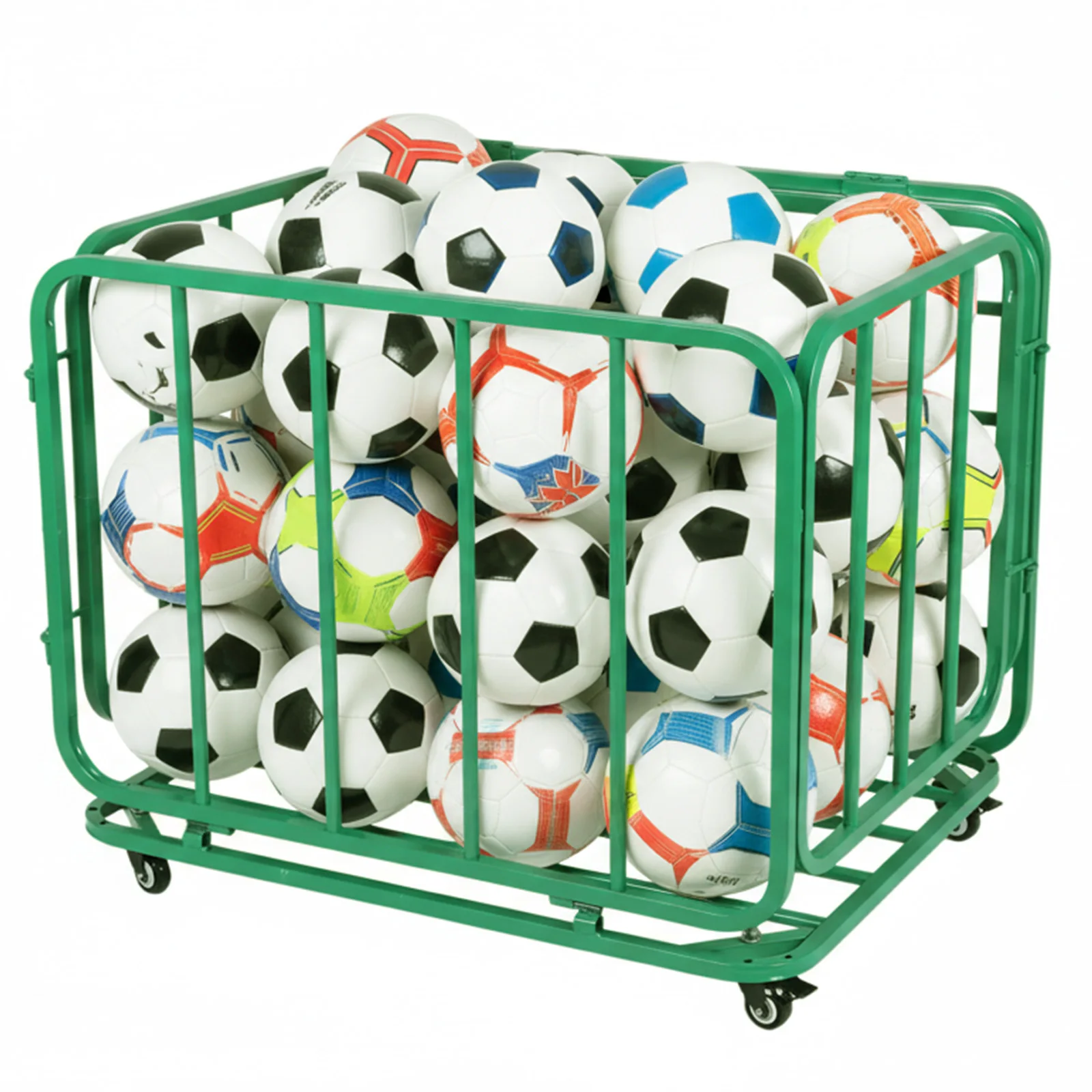 

Basketball Or Volleyball Storage Ball Cart with Wheels Portable Foldable Sports Basket for Gym Court
