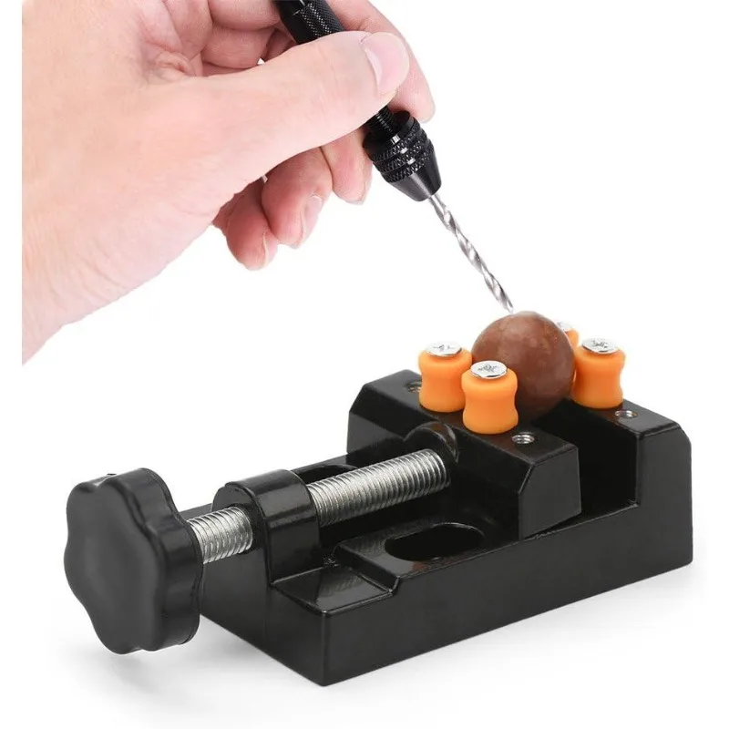 Universal Mini Drill Press Vise Clamp Table Bench Vice for Jewelry Walnut Nuclear Watch Repairing Clip On DIY Sculpture