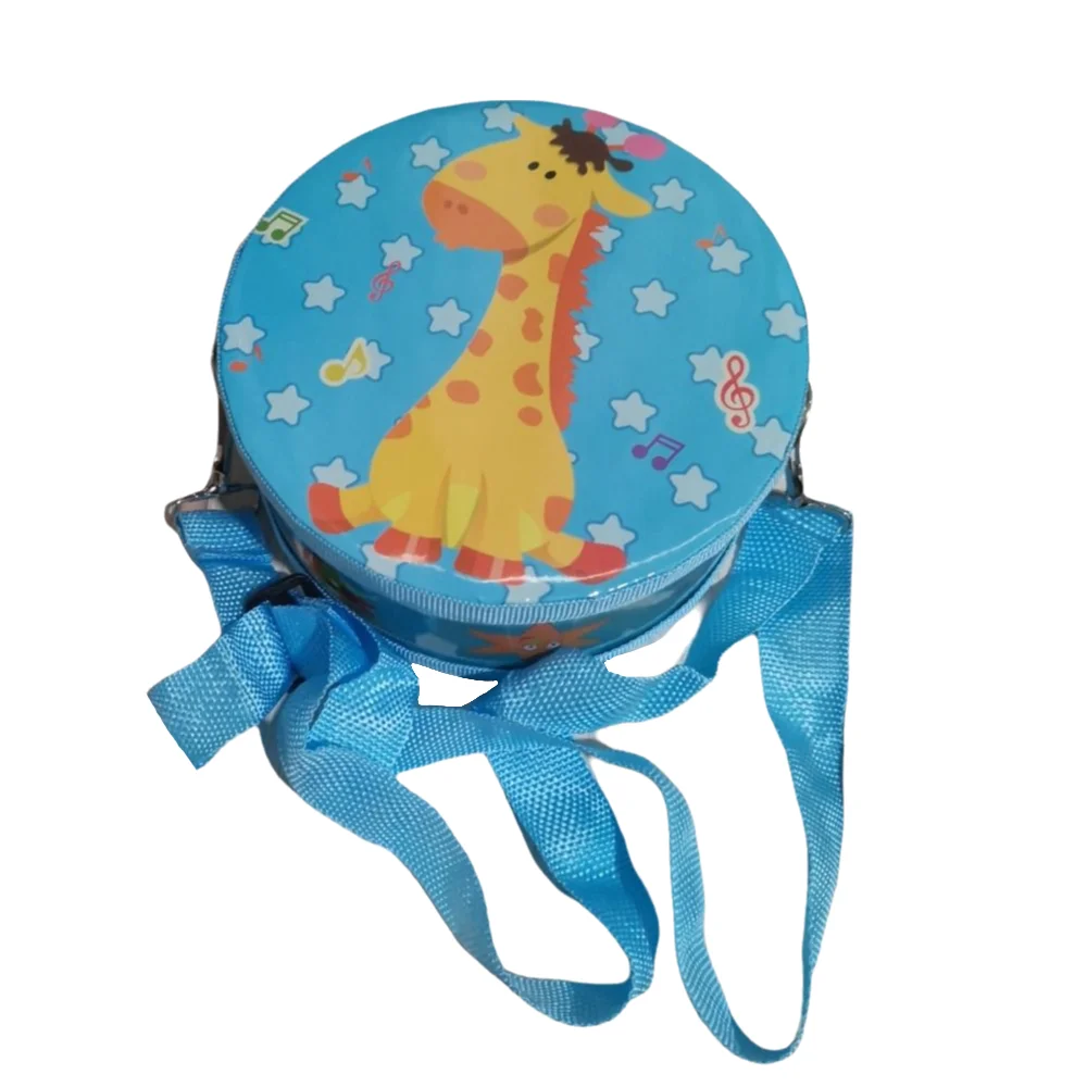 

Wooden Children's Drum Toy Animal Pattern Double Sided Musical Instrument Toy Cartoon Educational Kids Hand Drum Toddler Kids