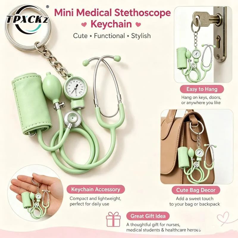 SL 2D Acrylic  Keychain With Cute Stethoscope Design For Nurses Doctors Appreciation Gifts