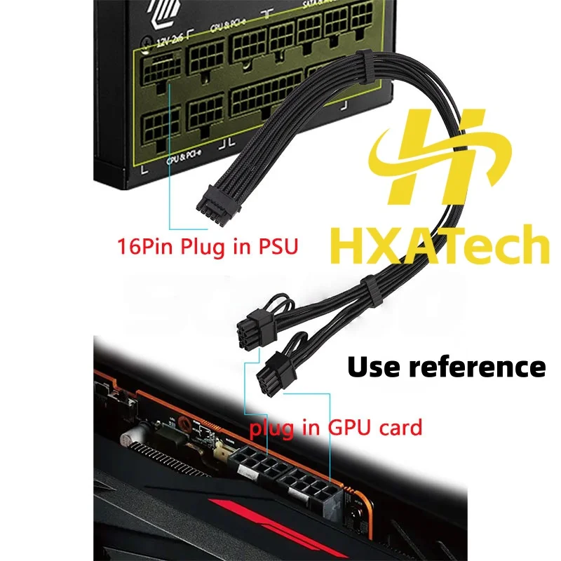 HXATech-Renkli 12VHPWR - Çift - Dual 8Pin To 16Pin 12Vhpwr Cable incelemesi ve fiyatı