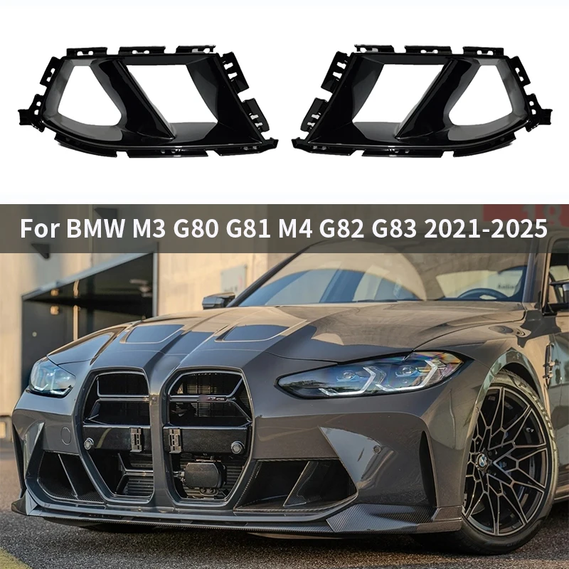 

Car Front Bumper Side Air Vent Trim Fog Light Lamp Hood For BMW M3 M4 G80 G82 G83 2020-2024 Intake Frame Cover Grille Body Kit
