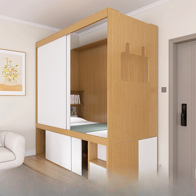 

Living room partition bed cabinet integrated tatami locker combination small apartment furniture fully enclosed bed