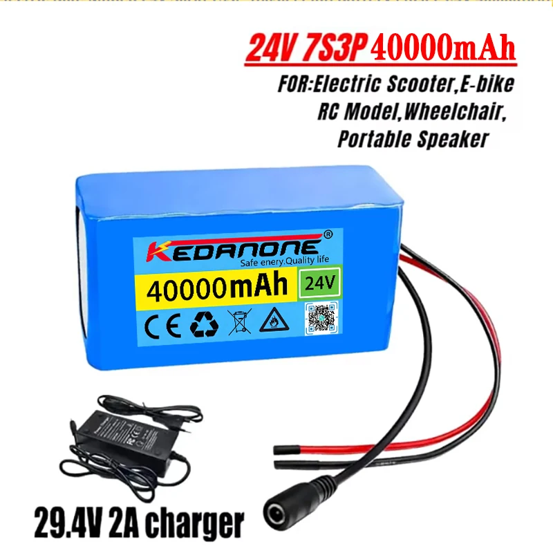 Portable 24V 40000mAh Lithium Ion Battery Pack Rechargeable Power Storage Battery with BMS for Camping Outdoor Power Supply