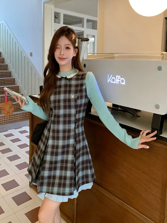 

plus Size Women's Vintage School Sle Vest Dr Set Autumn New Inner Wear Base irt Top And Bot Korean Sle Slim Fit