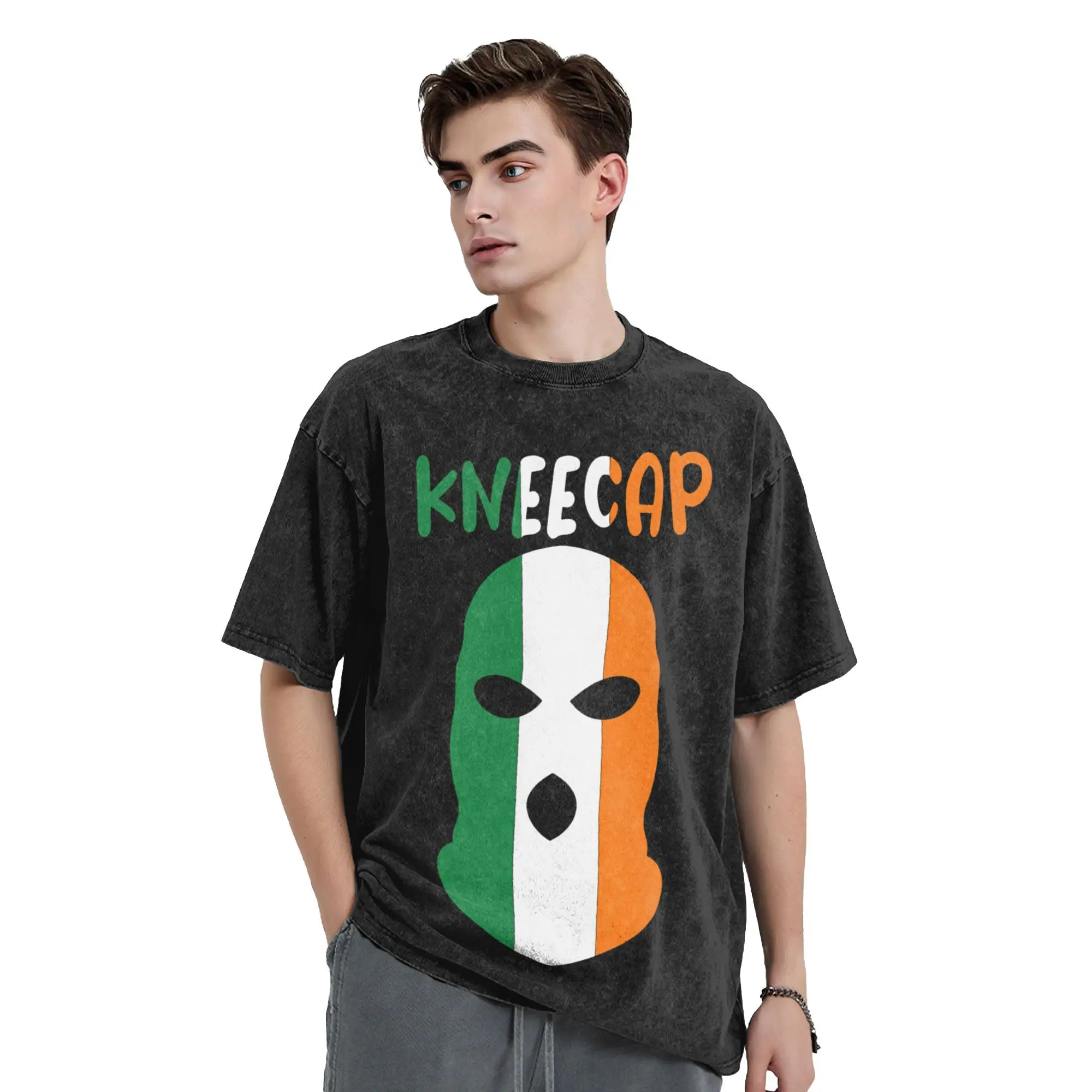 KneeCap Belfast Irish Gaeilge Republican T Shirt Hip Hop Washed Short Sleeve Harajuku T-Shirt Novelty Men Women Streetwear Tees