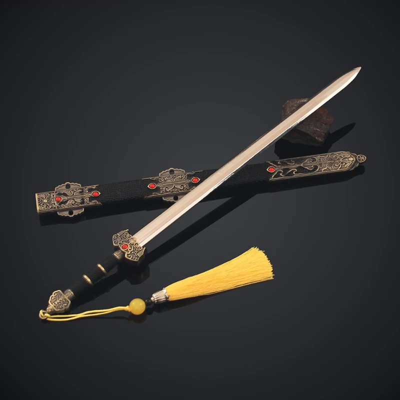 11.81in Oude Chinese Zwaarden Perifere Xuan Schede Ster Zwaard Ontsnijdbare Modellen Metalen Collectible Ornamenten Jongens Speelgoed Geschenken