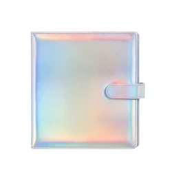 Laser Color Card Book A5 Binder Kpop Photocard Collect Book with Button Lock 3inch 4grid D Ring 3Hole Photo Holder Album