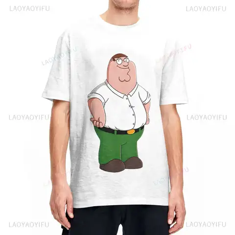 Family Guy Peter Griffin T-shirt Unisex för Herrar Damer - Grafisk Bomullströja Tecknad Streetwear Rund Hals Kortärmad Komedi 8 best sales Family Guy-t-shirt - №1
