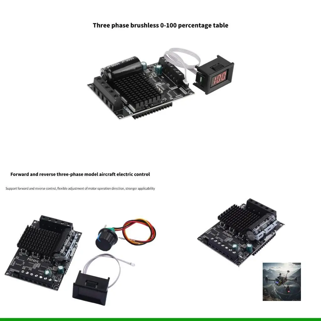 U55C 6-72V 15A Digital Display Three Phase Brushless Motor Controller Three Phase Model Aircraft Electric Water Fan Regulator