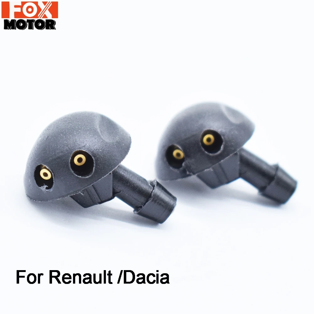 2Pcs For Renault Megane MK1 1995 - 2002 Scenic I For Dacia Logan Sandero Duster 04 - 11 Front Windscreen Washer Jet Nozzle Spray