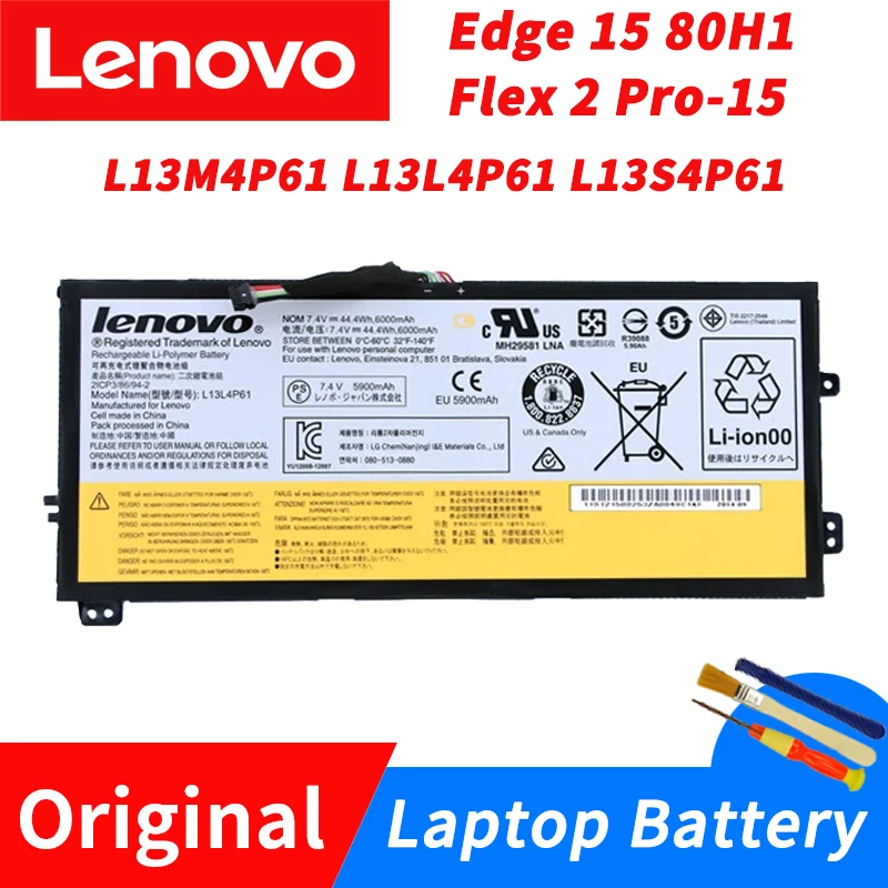 

Оригинальный аккумулятор для ноутбука Lenovo Edge 15 80H1 Flex 2 Pro-15 L13M4P61 L13L4P61 L13S4P61