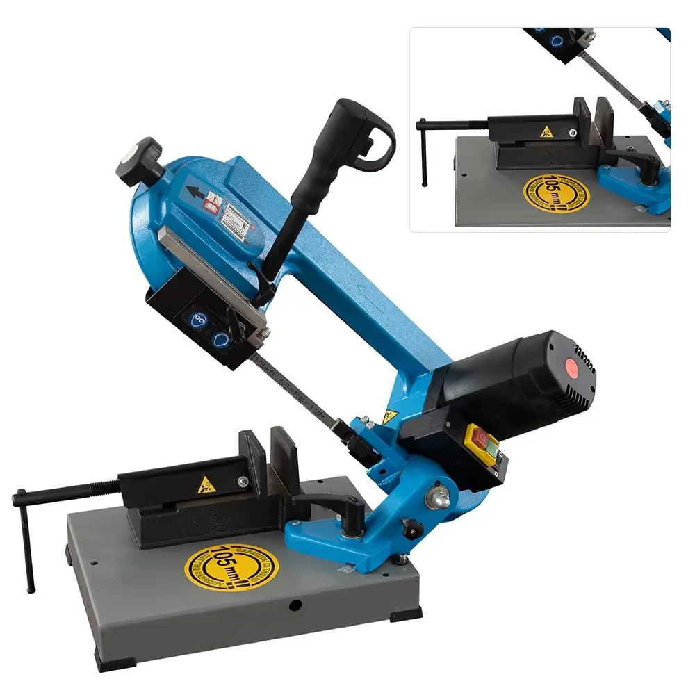 Small Portable Horizontal Band Saw 45 Degree Miter Cutting Household Metal Saw For Stainless Steel Aluminum Metal