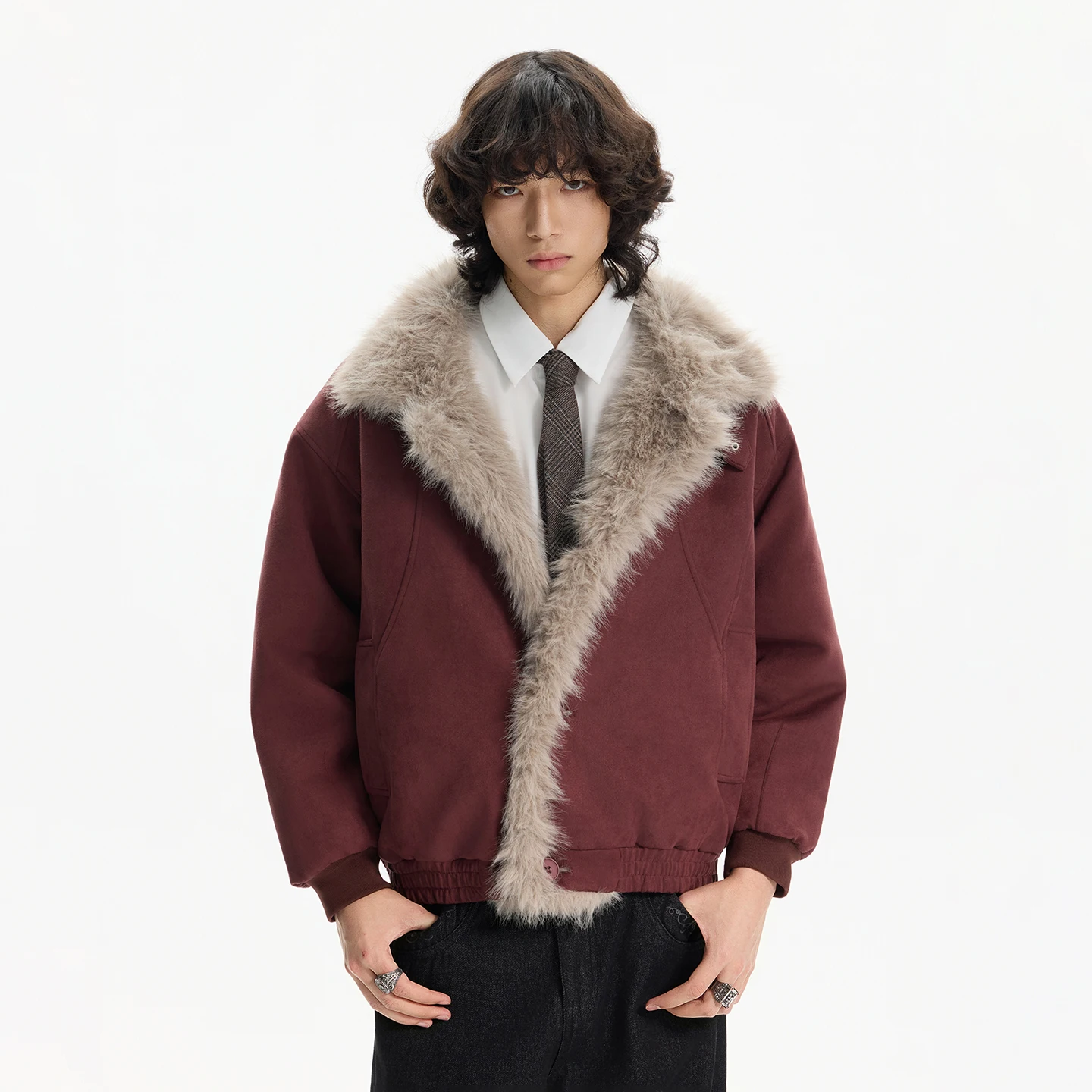 Fashion American Style Faux Fur Collar Hooded Parkas Men 2025 Winter Thickened High-End Coats Male Handsome Solid Color Parkas