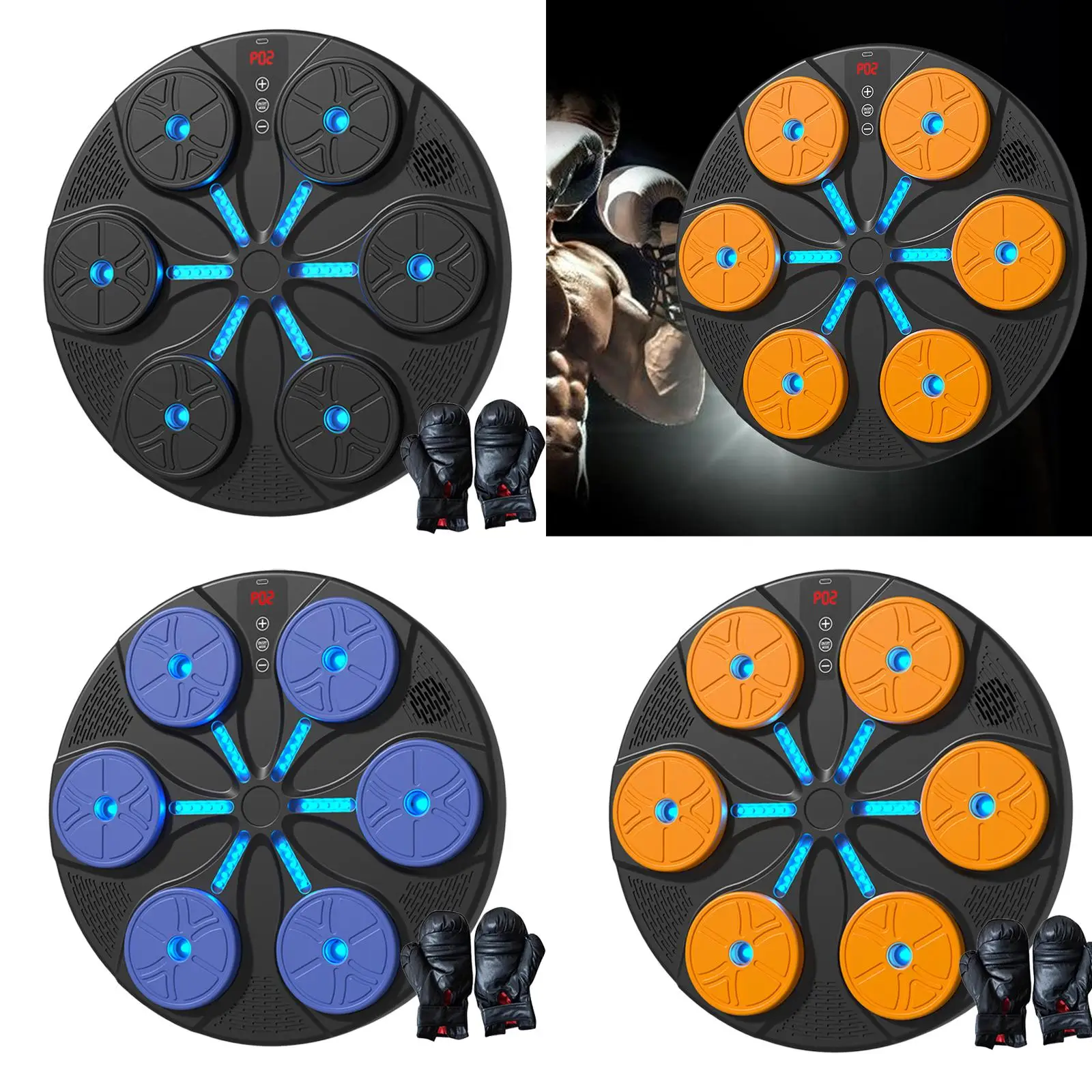 ABS Plastic Boxing Trainer Wall Target with Gloves for MMA Home Gym Reaction Speed Practice