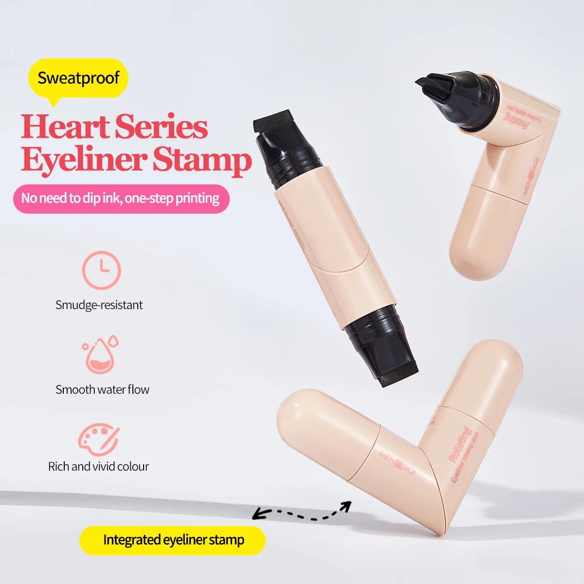 Stylo Eyeliner à Sceau Rotatif, Lisse et Fluide, Polyvalent, Imperméable, Maquillage Durable, Stylo Eyeliner à Sceau Naturel