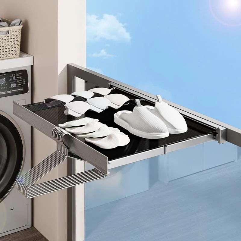 

Home Use Retractable Clothes Drng Ra Invisible No Punching Balcony Space Saving Laundry Net High Quali Aluminum Alloy