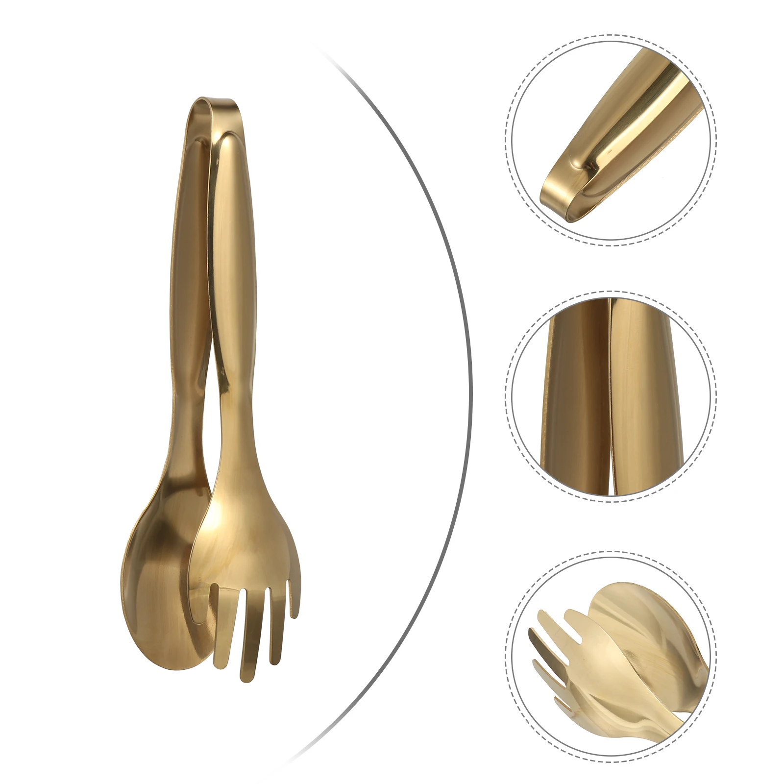 

Stainless Steel Food Tongs BBQ Clamp Steak Clip Golden Barbecue Accessory Bread