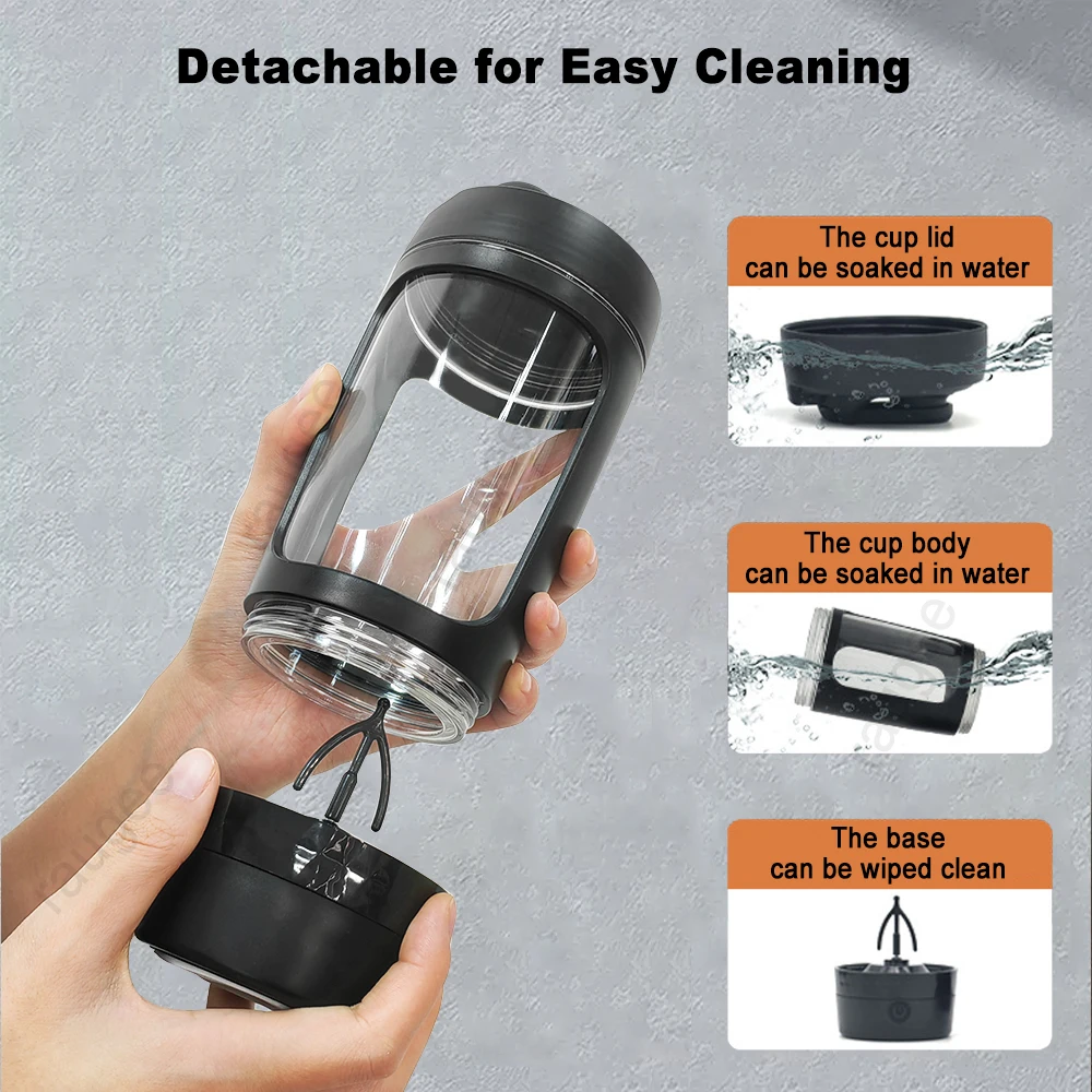 الخلاطات الكهربائية كوب مسحوق البروتين خلط كوب المحمولة خلاط التلقائي شاكر زجاجة خلاط للمنزل مكتب المطبخ الصالة الرياضية