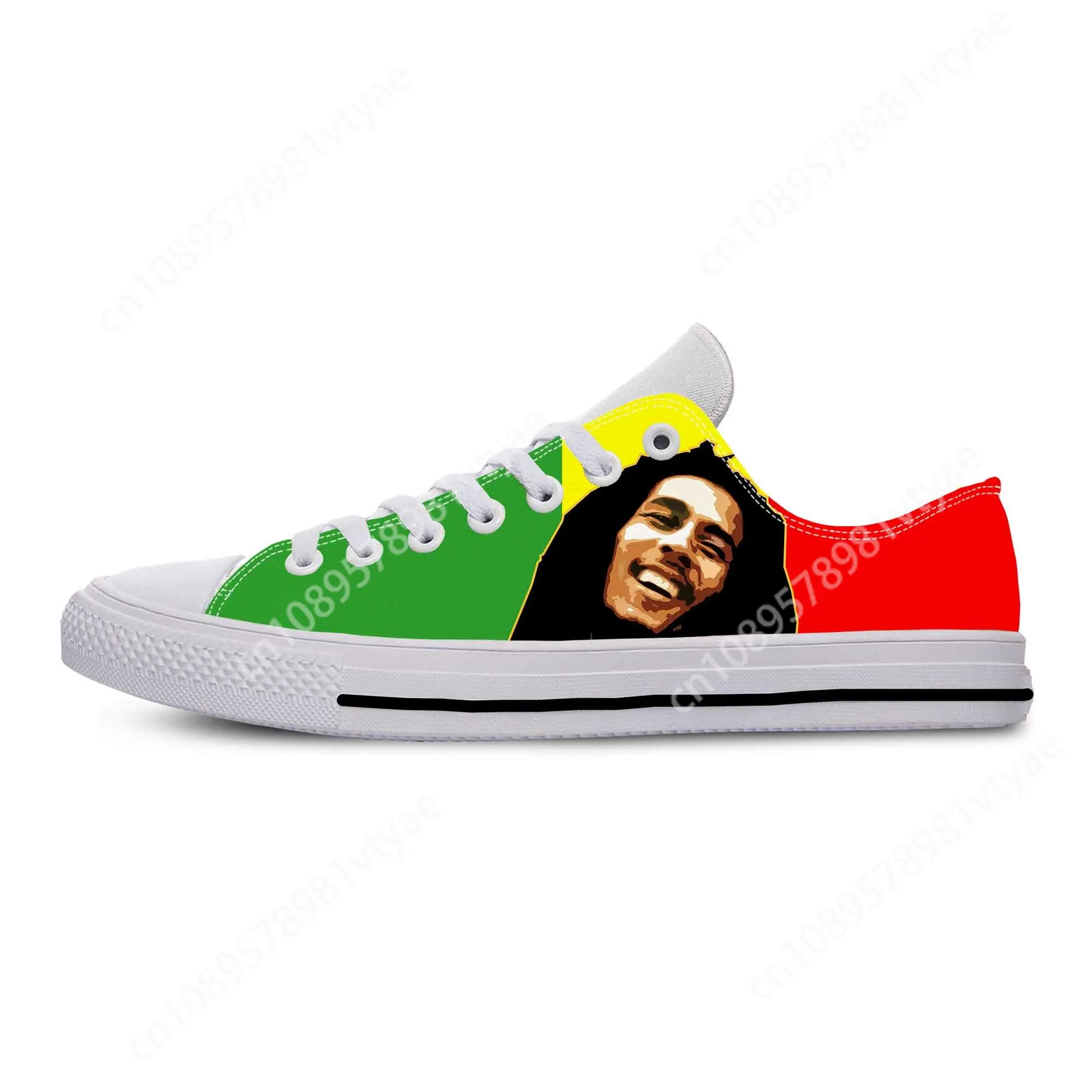 Sapatilhas masculinas e femininas da lenda do rock Bob Marley Reggae Rasta, sapatos de pano casual, confortáveis e respiráveis, estampa 3D, música rock fashion