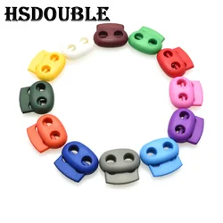 12 Pcs/Pack Mixed Colorful 5mm Hole Plastic Stopper Cord Lock Bean Toggle Clip Apparel Shoelace Sportswear Accessorie