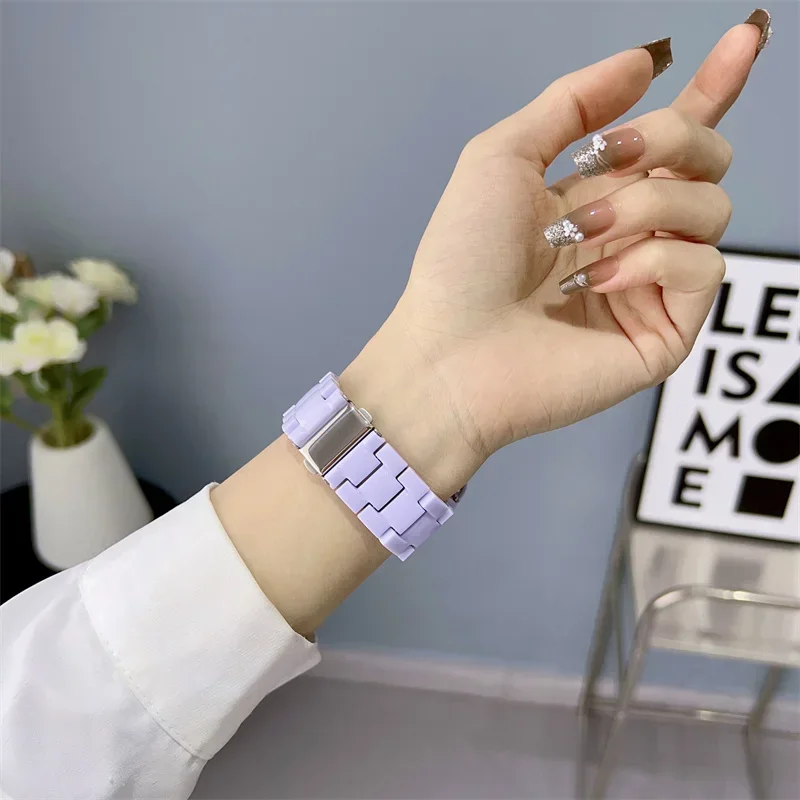 Watch strap+Case+glass For apple watch band 44mm 40mm 38/42mm Candy bracelet iwatch ultra2 49mm serie 9 8 7 6 5 4 3 Se 41mm/45mm image 5