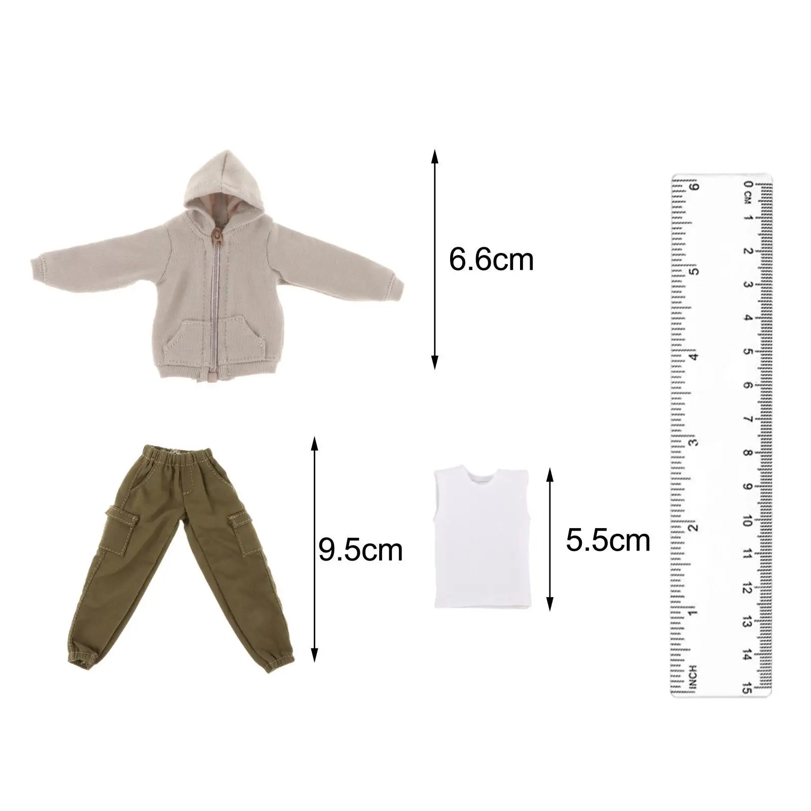 1/12 Scale Trendy Men's Clothes Clothing for 1/12 Soldier Figures BJD Doll