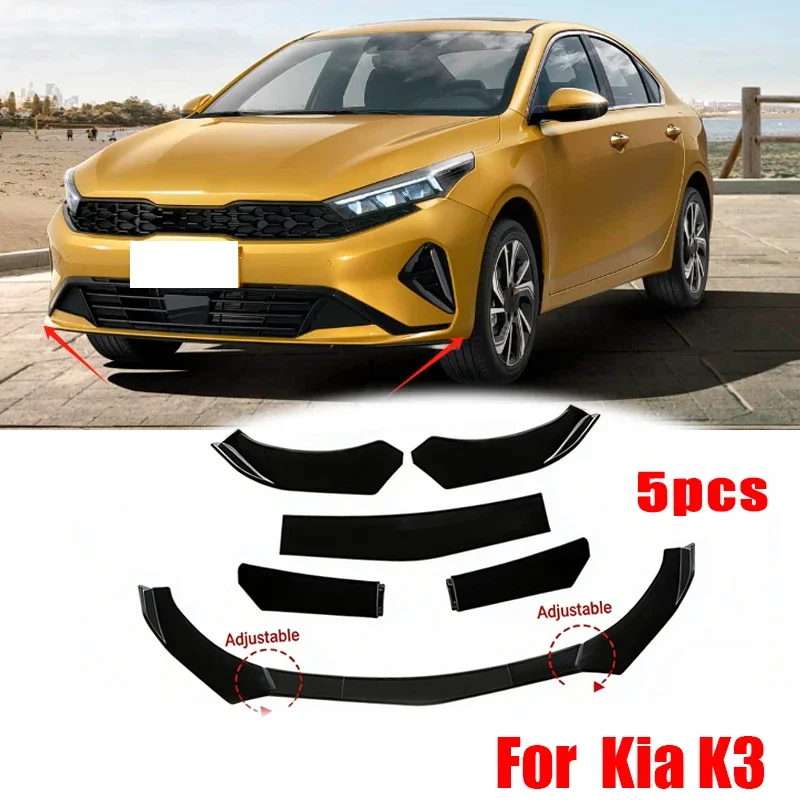 

5Pcs ABS Material Universal Car Front Bumper Separator Bumper Lip Body Kit Duck Lip Separator For Kia K3 Car Accessories