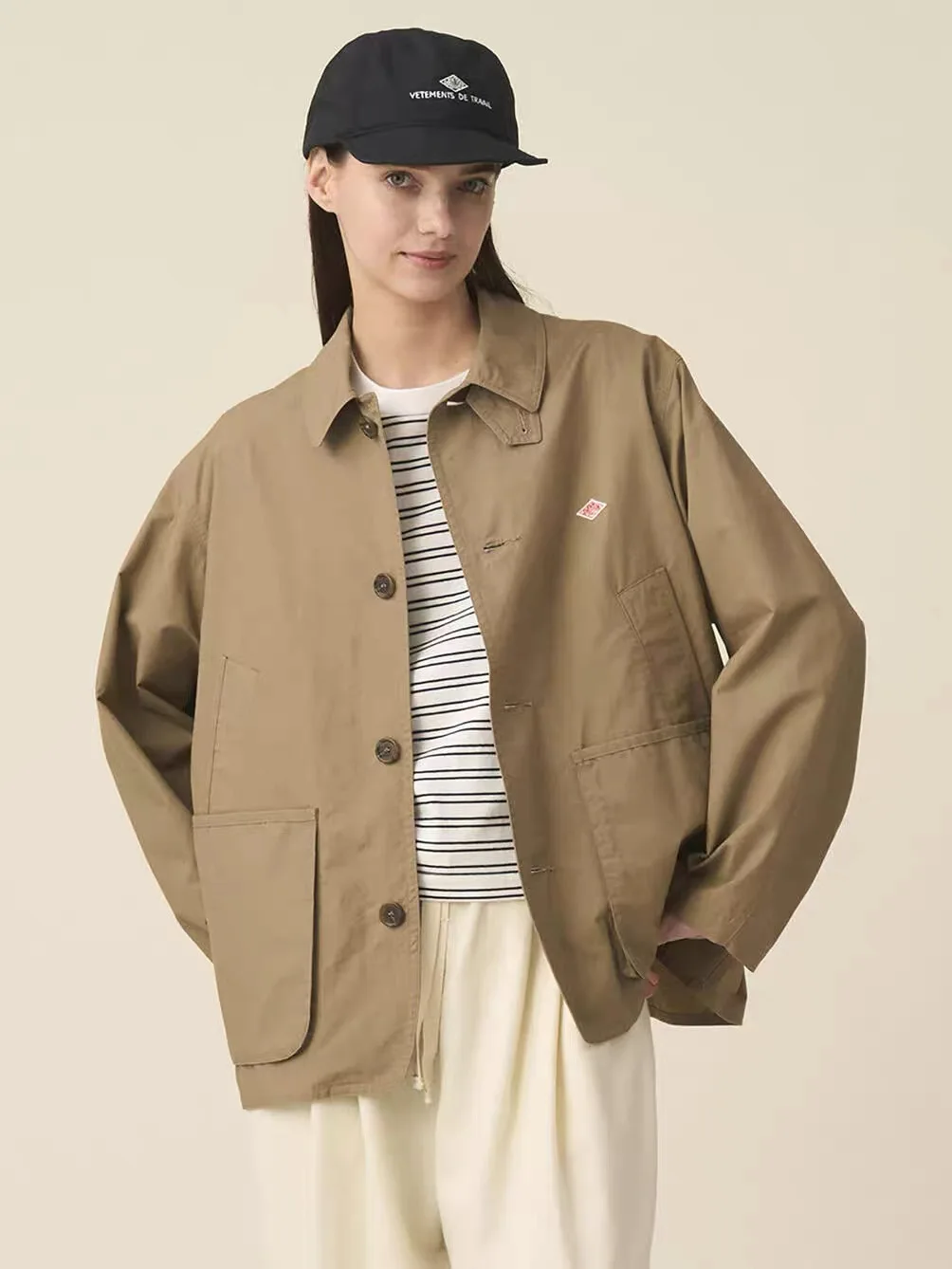 Loose Fit Cotton Linen Blend Jacket Men's Retro Style Long Sleeve Button up Shirt Autumn 2026 New Arrival Japanese Workwear