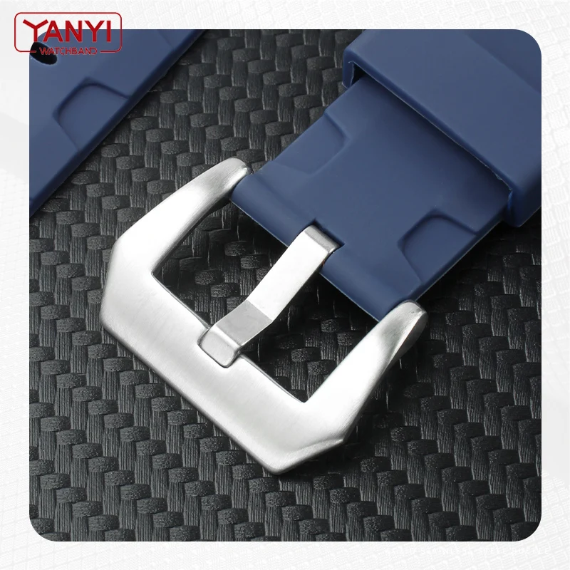 24 مللي متر سيليكون حزام لبانيراي المطاط شريط مقاوم للماء ل الغواصة PAM441/351/111 سوار لينة الرياضة معصمه