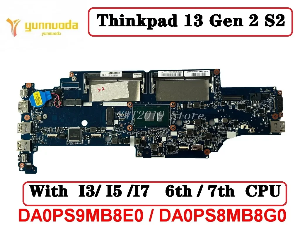 Original Para Lenovo Thinkpad 13 Gen 2 S2 PS9 PS8 Laptop motherboard Com CPU DA0PS9MB8E0 I3I5I7 6th7th DA0PS8MB8G0 100% testado