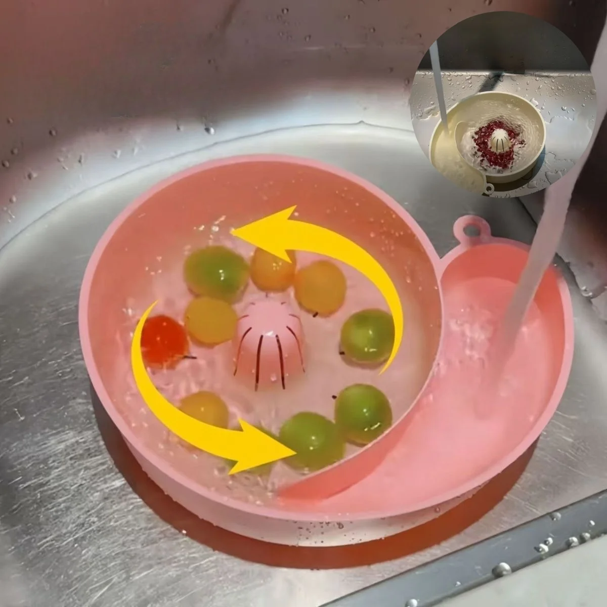 

Household kitchen accessories, rotatable fruit and vegetable cleaning funnel, kitchen tools