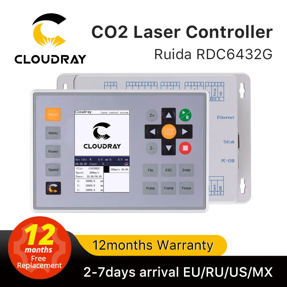 Clouday-ruida Rdc6432 Co2 Sistema Controlador Laser para Gravação a Laser Máquina de Corte Substituir Awc708s 6442s Leetro
