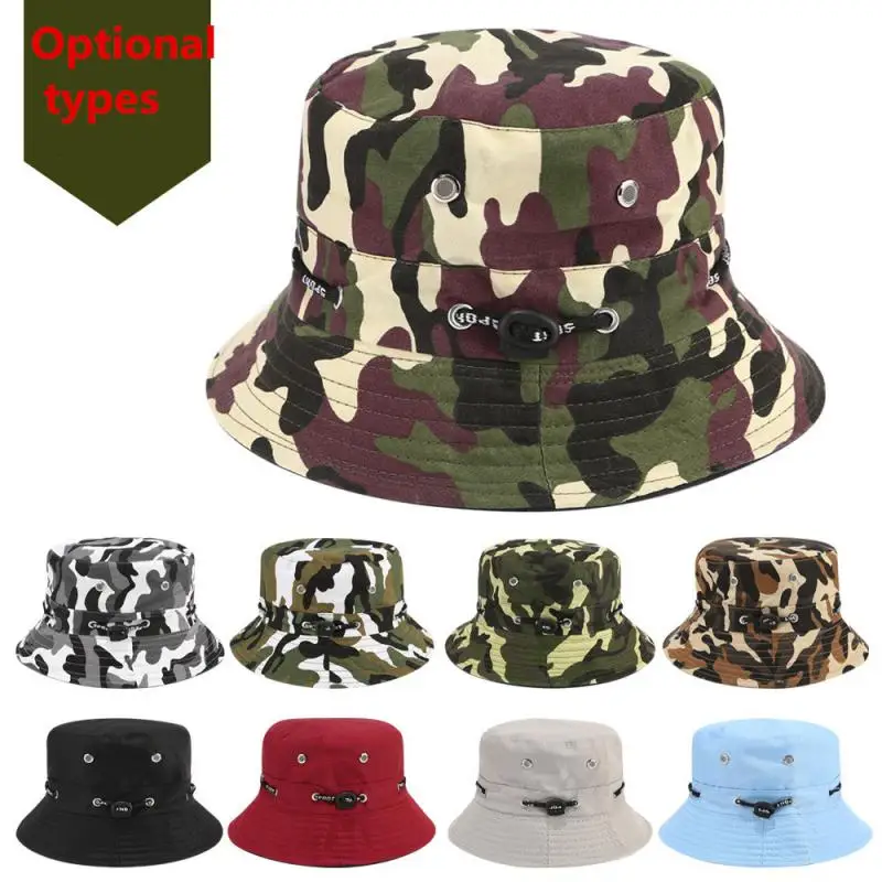 Cosplay Military Hat Camping Outdoors Party Hats Foldable and Breathable Bucket Cap Unisex Adult Adjustable  Size Fisherman Hat